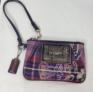 Coach Poppy Purple Multi-color Wristlet